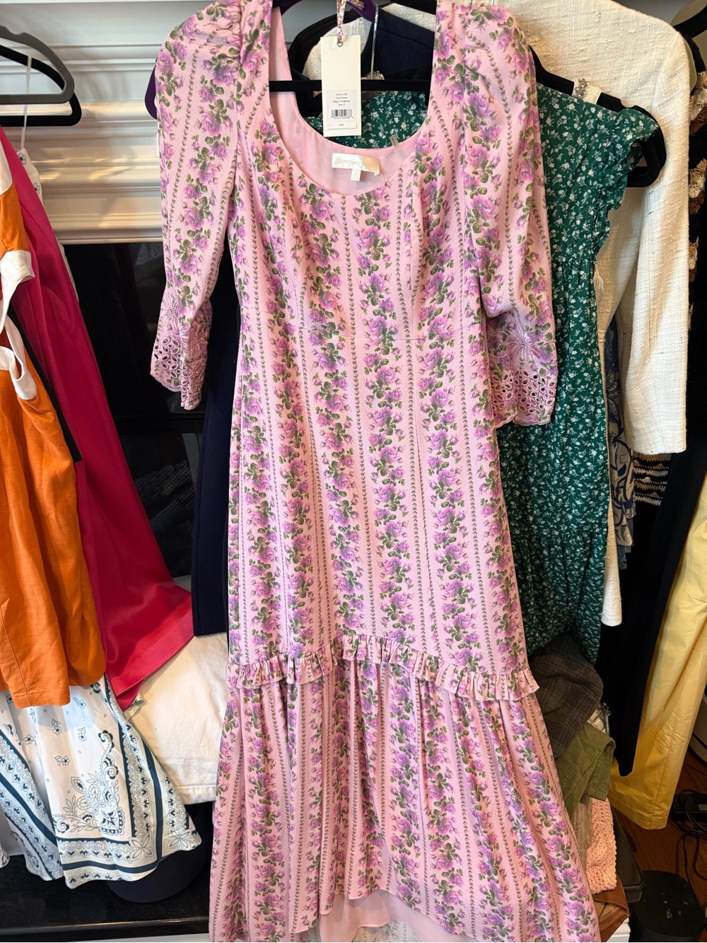 LoveShackFancy Pink Floral Detail Blouse